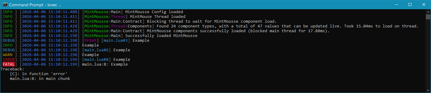 Console Output Example
